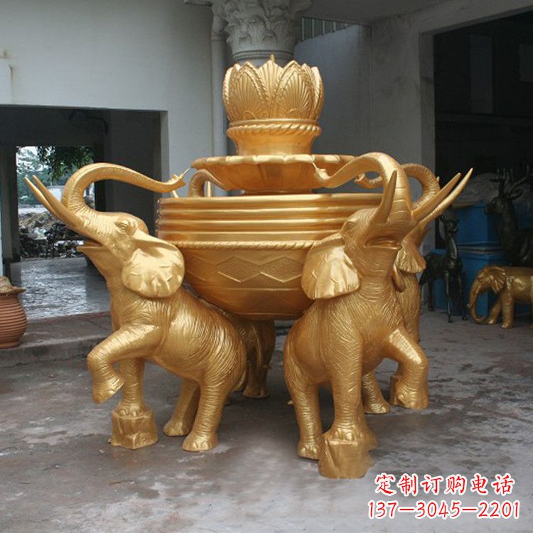 合肥铜雕喷水大象雕塑