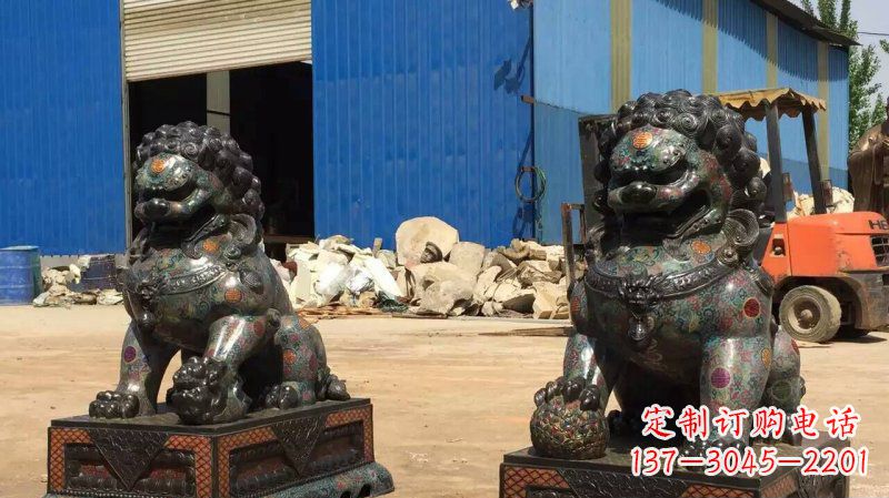合肥铜雕企业招财狮子雕塑摆件