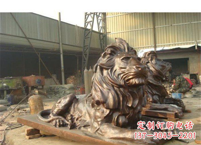 合肥铜雕狮子公司门口雕塑