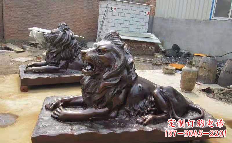合肥铜雕狮子户外摆件镇宅动物雕塑