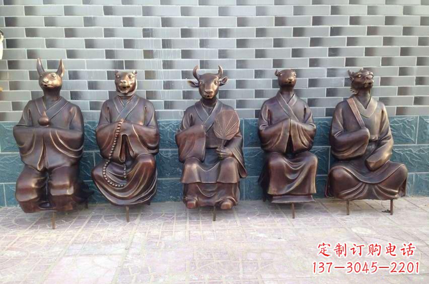 合肥铜雕兽首人身十二生肖雕塑