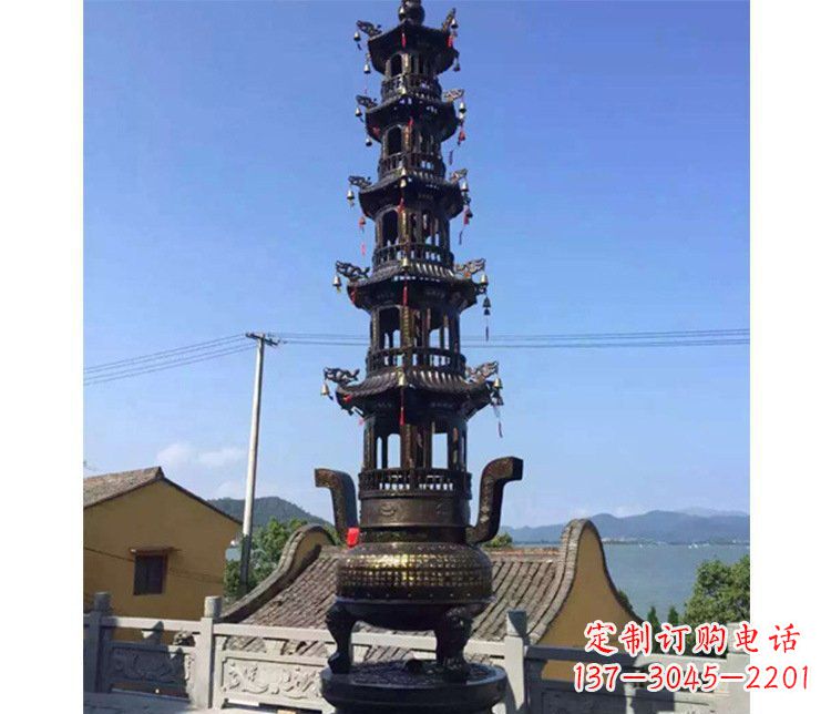合肥铜雕寺庙大型多层香炉