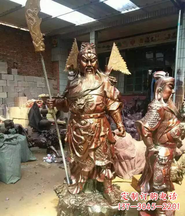 合肥铜雕武财神持刀关公雕塑