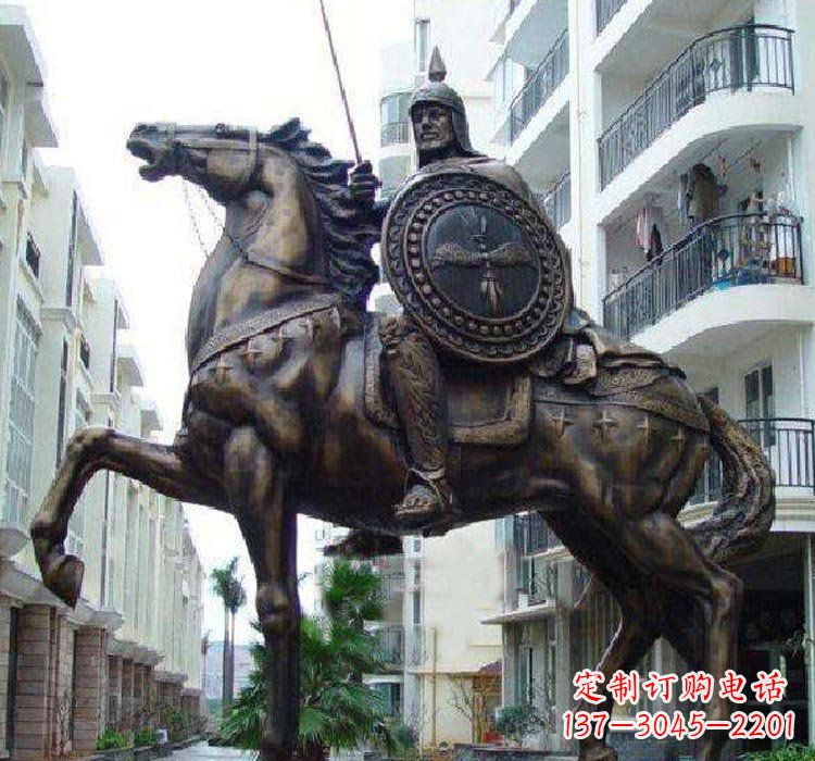 合肥铜雕西方骑马的人物