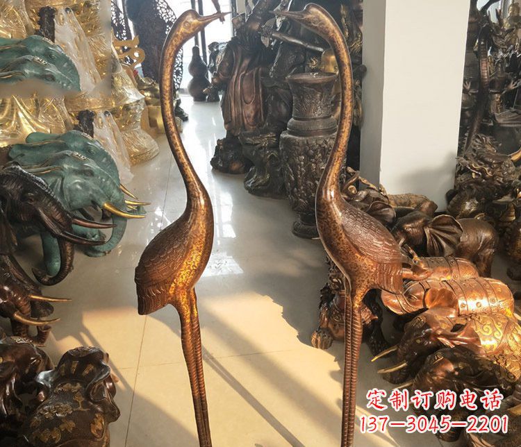 合肥铜雕仙鹤踩龟雕塑摆件