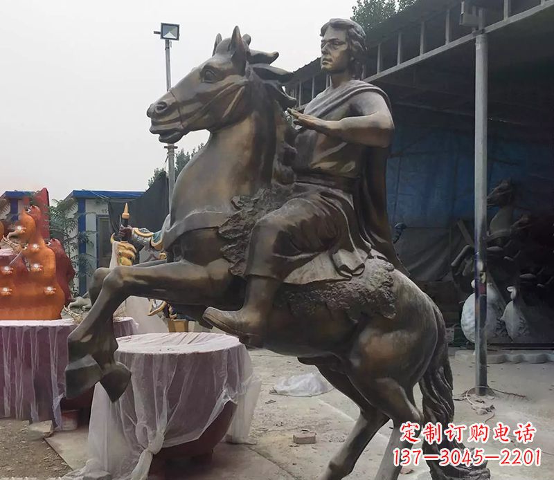 合肥铜雕现代骑马人物公园景观