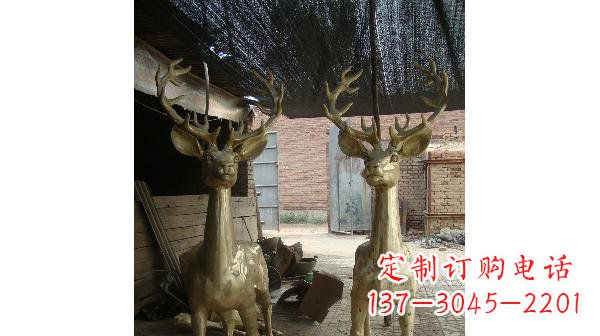 合肥铜雕小鹿公园动物雕塑 (2)