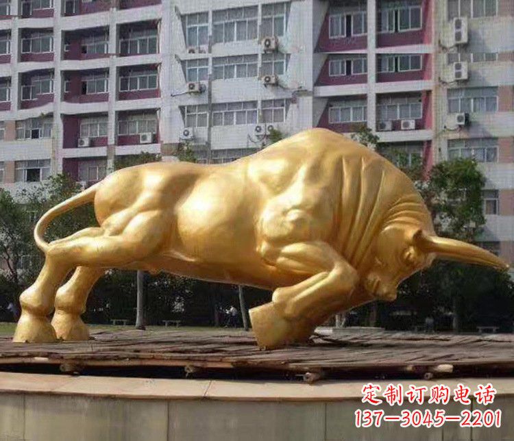 合肥铜雕小区动物牛摆件 (3)