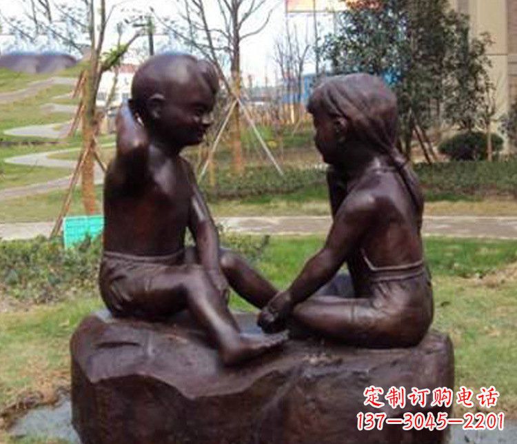 合肥铜雕小区玩游戏儿童雕塑