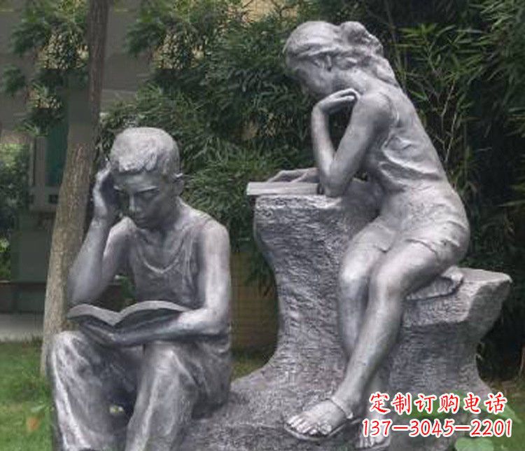 合肥铜雕校园读书学生摆件