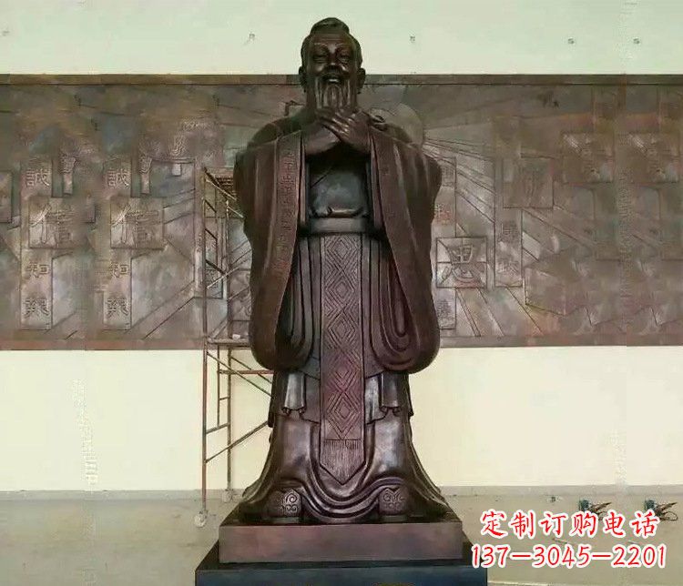 合肥铜雕校园孔子文化雕塑摆件 (2)