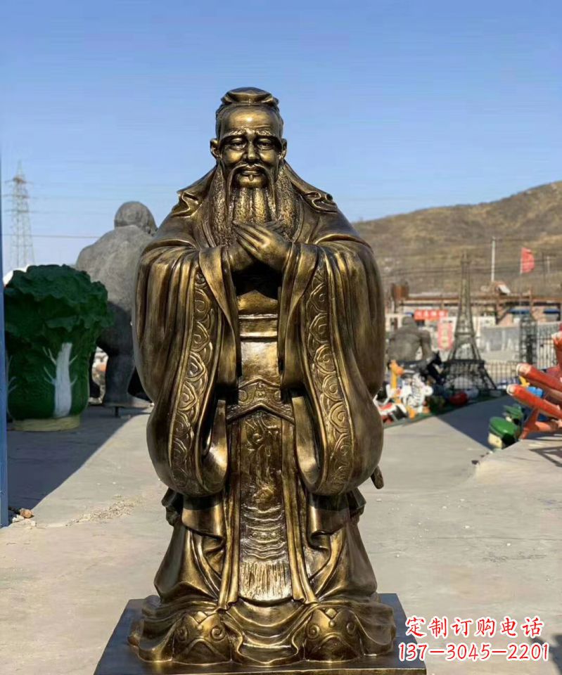 合肥铜雕学校孔子人物雕塑