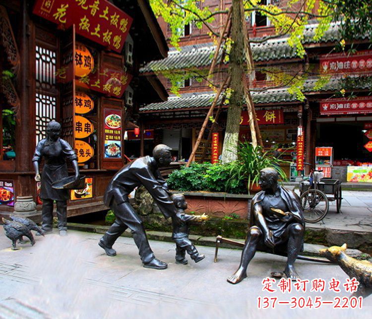 合肥铜雕学走路儿童街道人物雕塑