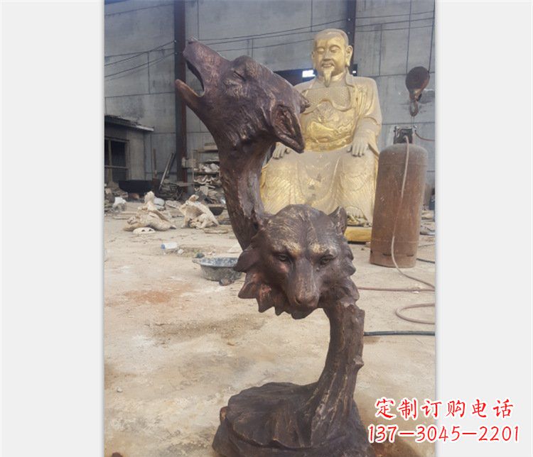 合肥铜雕园林金钱豹动物雕塑