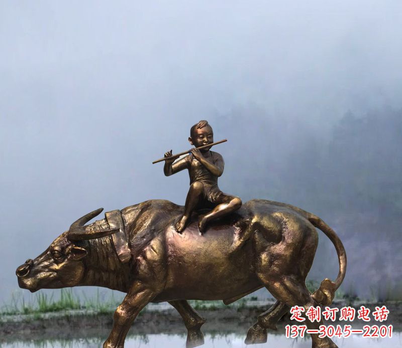 合肥铜雕园林牧童骑牛