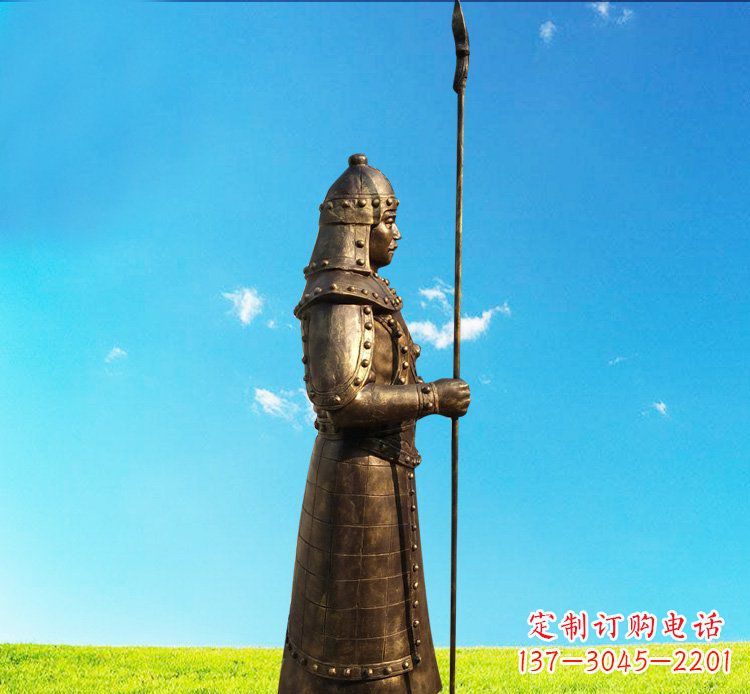 合肥铜雕战士站岗古代人物雕塑