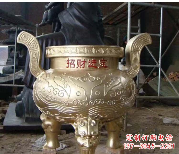 合肥铜雕招财进宝圆形香炉