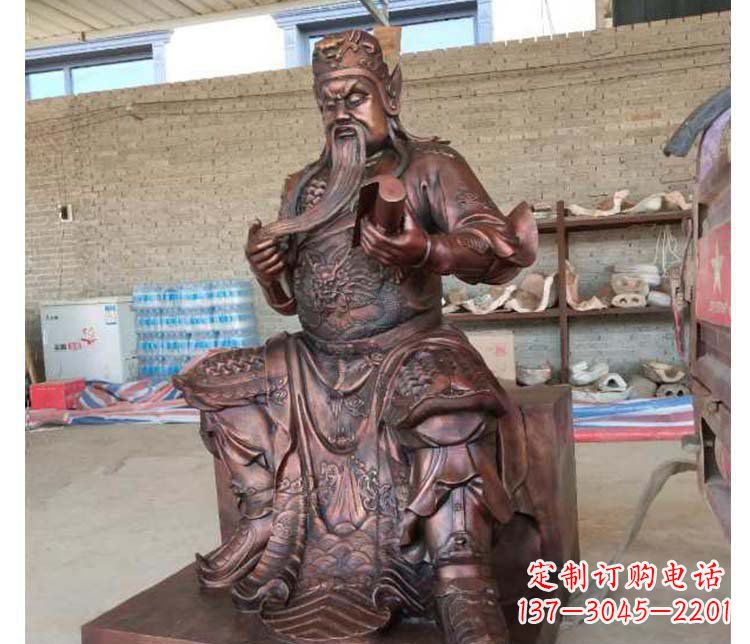 合肥铜雕镇宅关公寺庙神像雕塑摆件 (3)