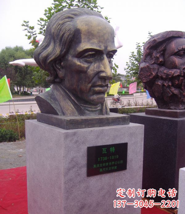 合肥瓦特胸像名人铜雕 (2)