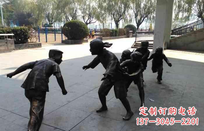 合肥玩老鹰捉小鸡的儿童铜雕222