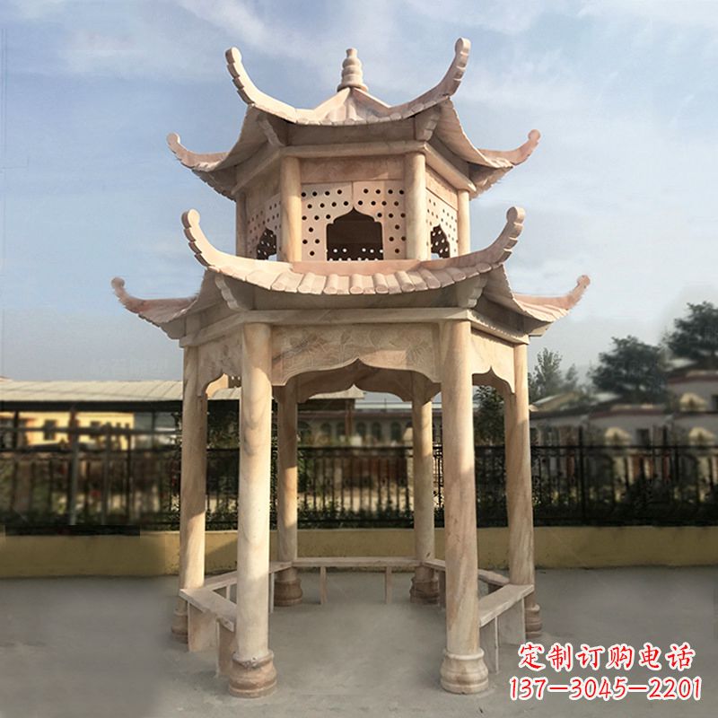 合肥晚霞红大理石凉亭雕塑