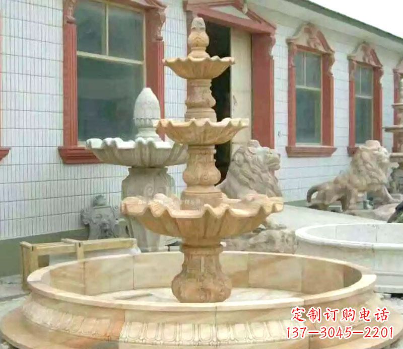 合肥晚霞红大型喷泉石雕 (3)