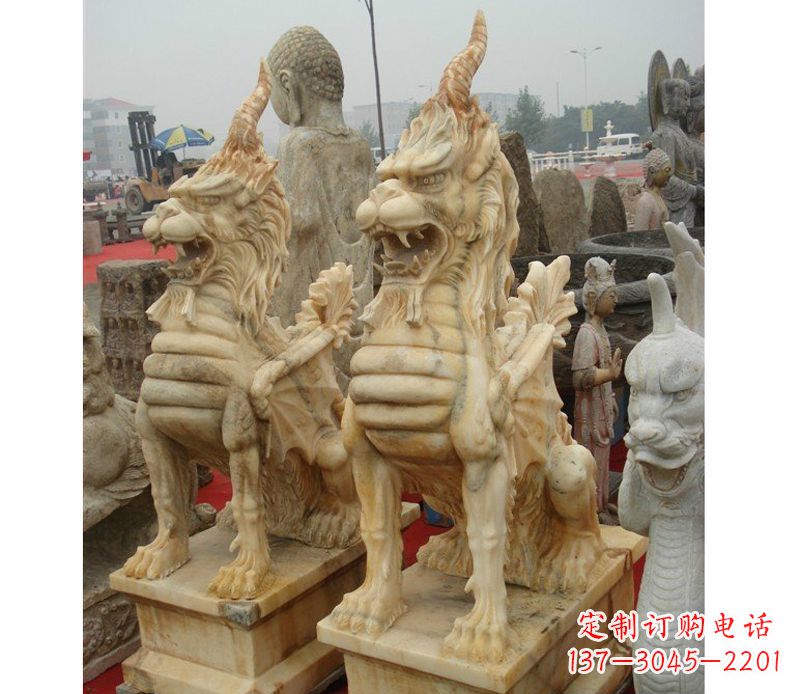 合肥晚霞红独角兽雕塑