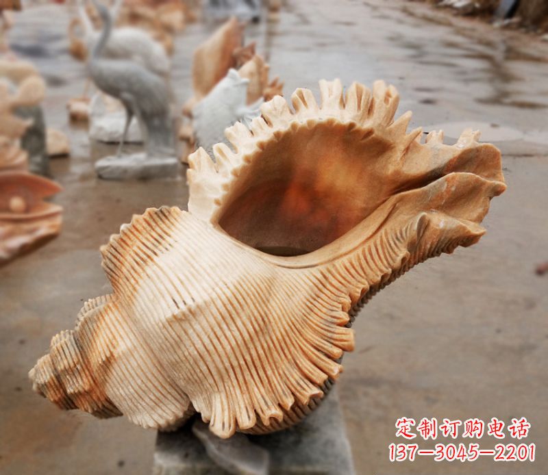 合肥晚霞红海螺石雕广场景观雕塑