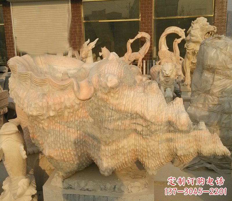 合肥晚霞红海螺石雕