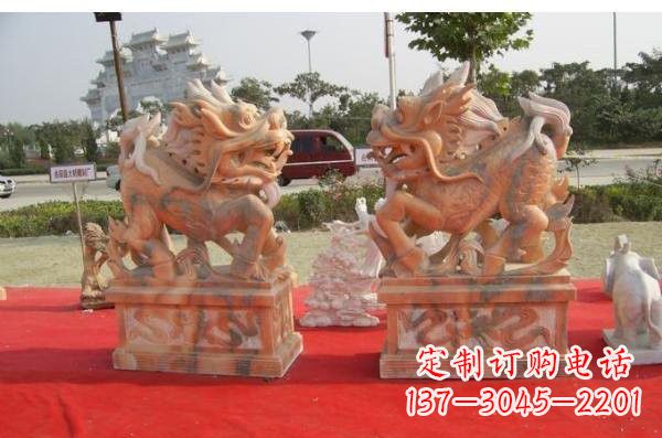 合肥晚霞红葫芦麒麟雕塑