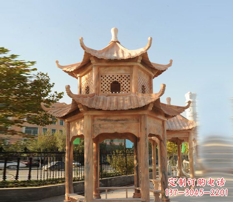 合肥晚霞红景区休息凉亭