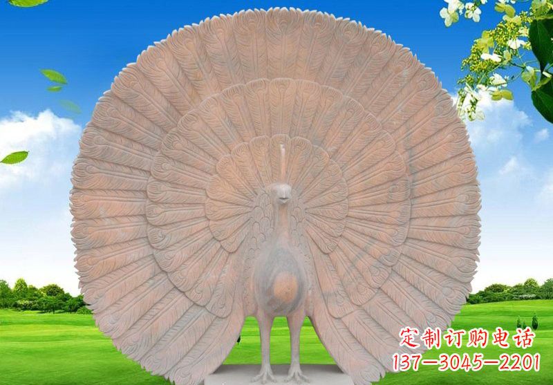 合肥晚霞红开屏孔雀雕塑