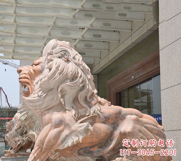 合肥晚霞红欧式狮子石雕 (3)