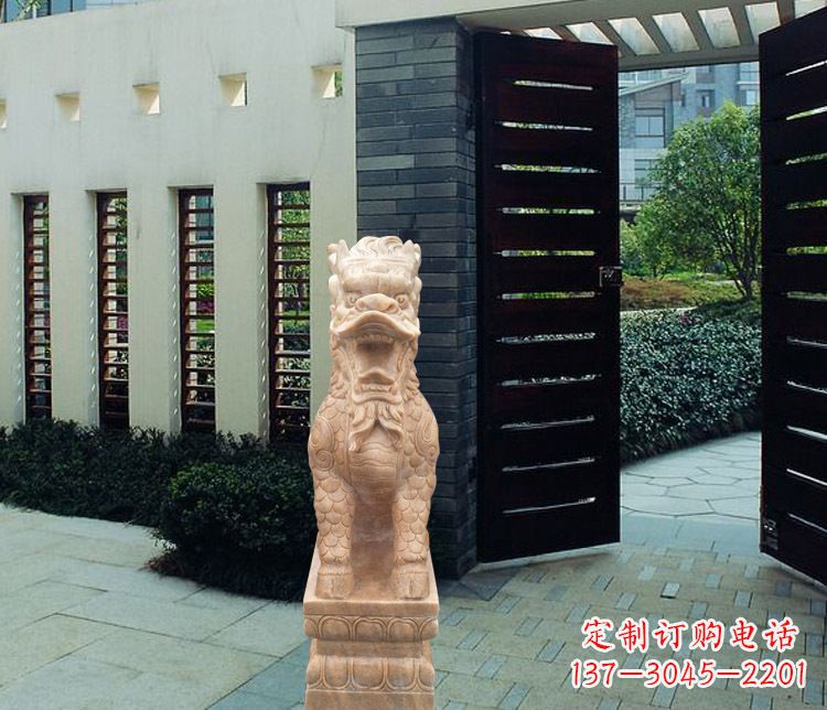 合肥晚霞红瑞兽麒麟雕塑