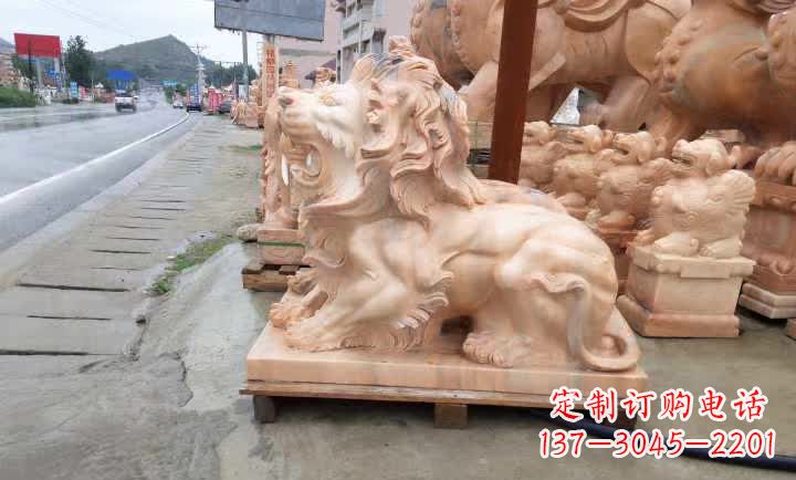 合肥晚霞红狮子雕塑
