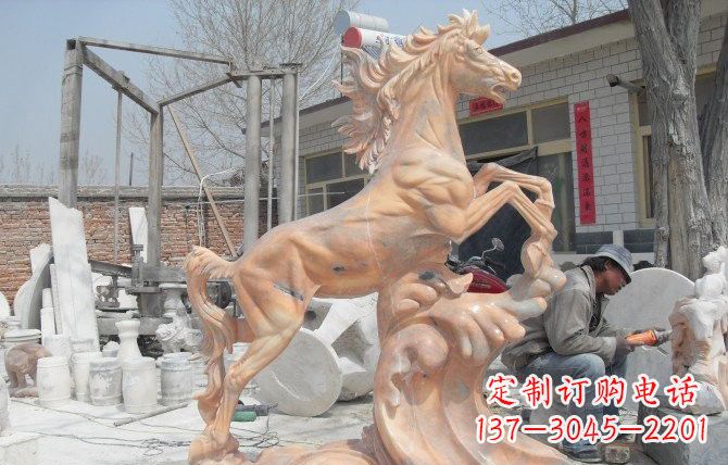 合肥晚霞红踏浪奔马石雕222