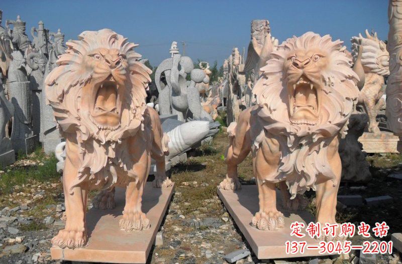 合肥晚霞红西洋狮子雕塑