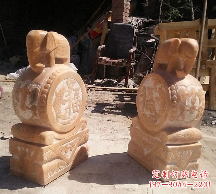 合肥晚霞红小象门墩