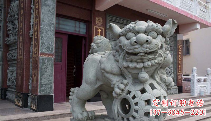 合肥网球狮石雕南方狮子雕塑