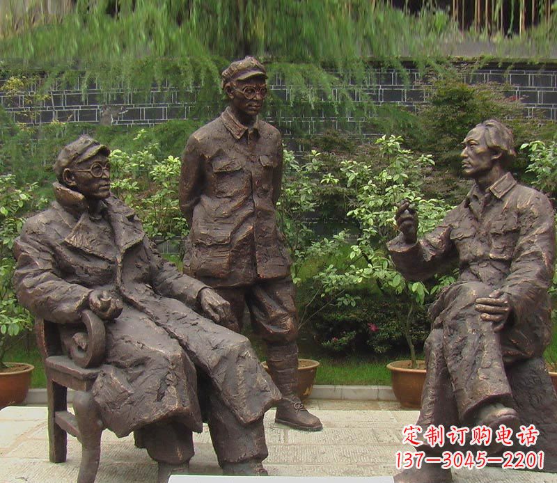 合肥伟人毛泽东刘伯承铜雕