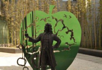 合肥拿着苹果的牛顿西方名人铜雕