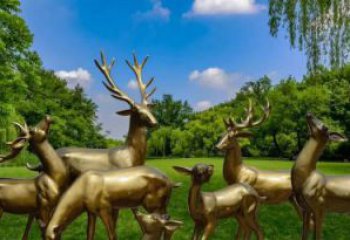 合肥群雄逐鹿，高贵精美的鹿雕塑