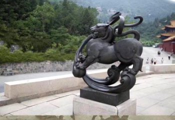 合肥神兽白虎铜雕塑，雕刻出传统中国文化之精髓