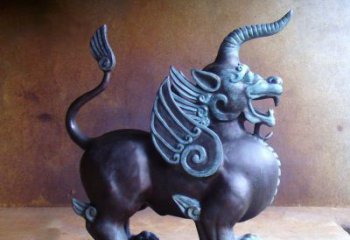 合肥传承中国神兽文化的独角兽铜雕塑
