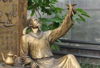 合肥象征文学大师李白的铜雕像