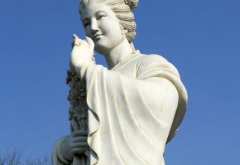 合肥十二花神之三月桃花息夫人汉白玉精美美女雕像