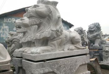 合肥优质石雕汇丰狮子雕塑