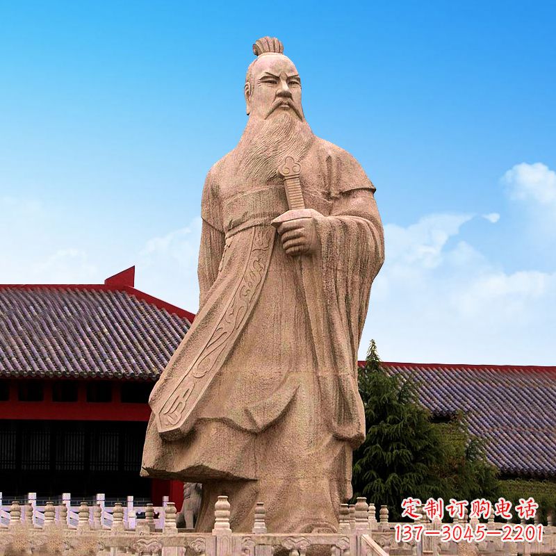 合肥魏武帝曹操砂岩石雕塑像