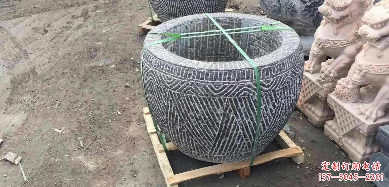 合肥纹理石浮雕水缸