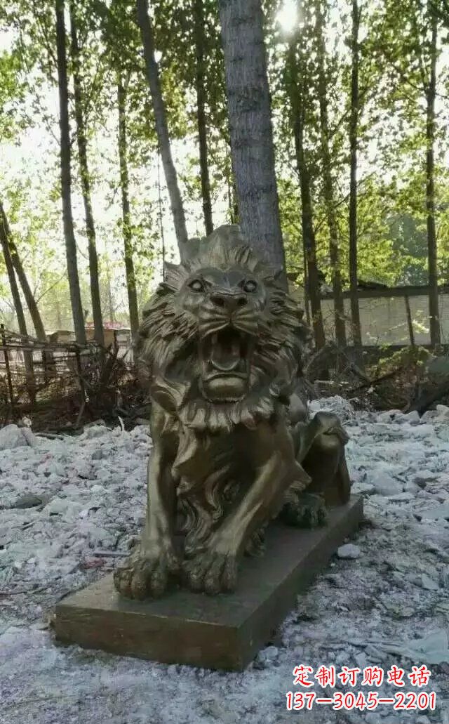 合肥卧着的西洋狮子铜雕 (2)